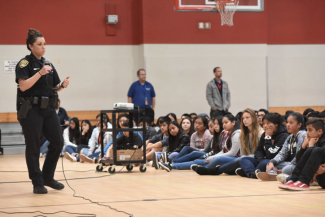 smhs path to success.png Officer speaking to a group of students